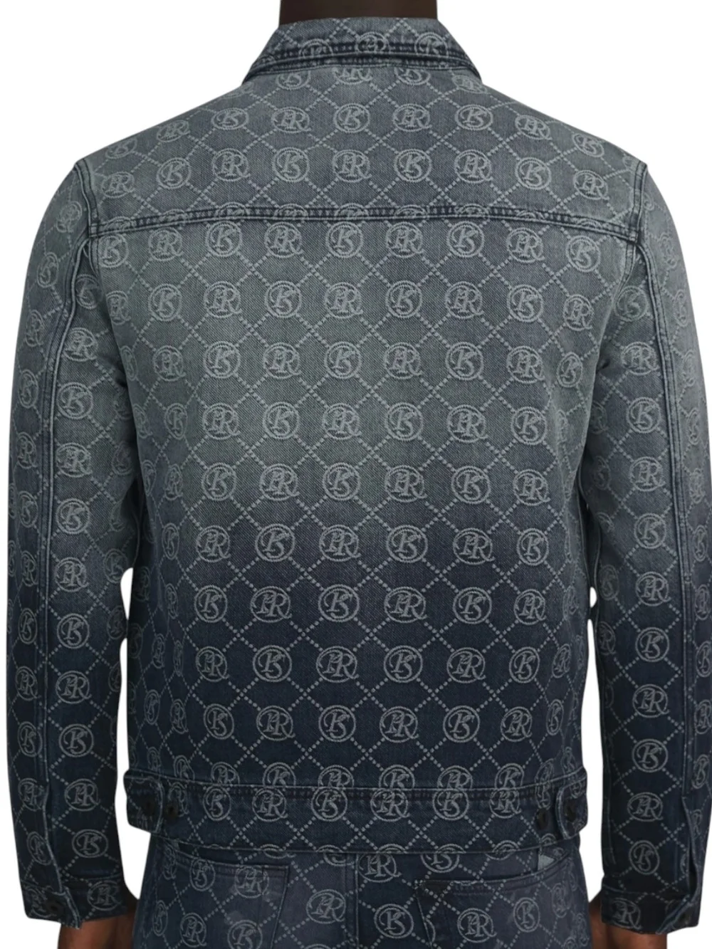 PRPS Purgatory Logo Denim Trucker Jacket XL AOP All Over Print Grunge Streetwear